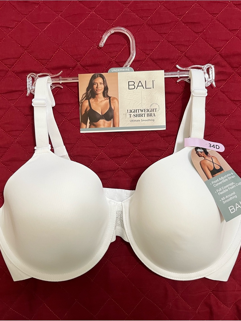 Bali Lightweight T-Shirt Bra - White/Cream